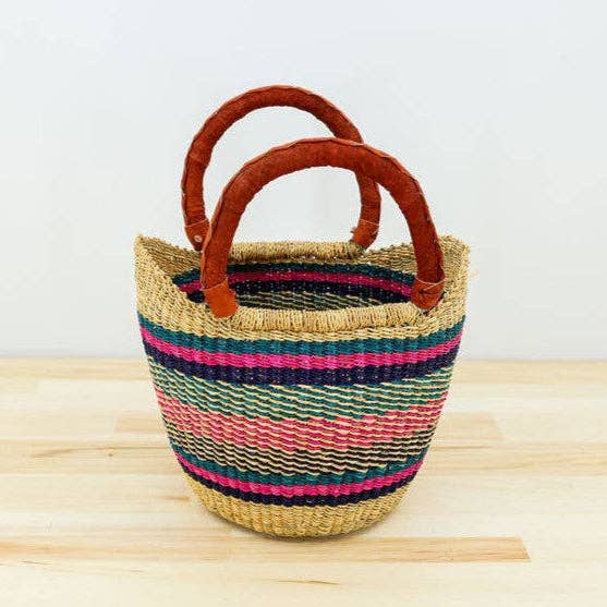 Multi Colored U-Shopper Tote Basket Bag, Small for wholesale on Faire1