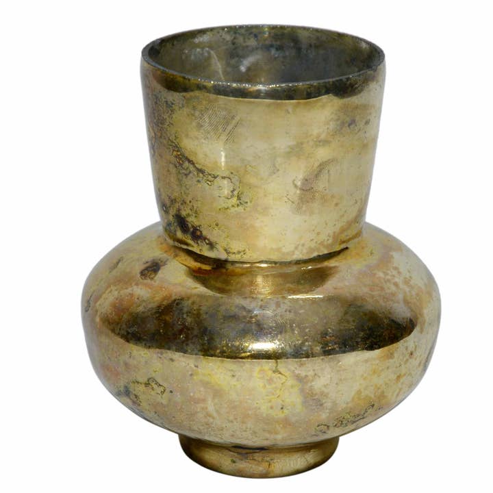 S.N.K. Home Decor - Vente Vases - Surahi/vase en verre au mercure doré brûlé (5,5 « Hx4.5" W)