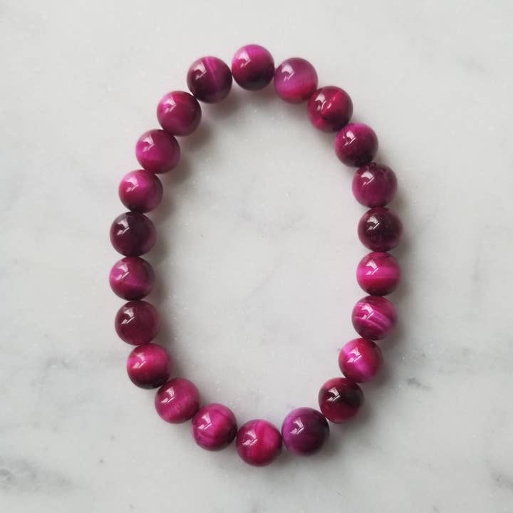 Bracelet Oeil de Tigre Rose pour la vente par Elle Brands LLC