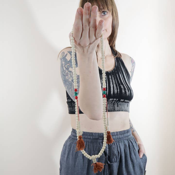 Tribal Trade GmbH - Wholesale Bib Necklace - Prayer necklace mala necklace bone beads cream4