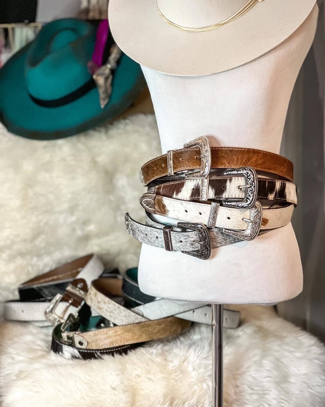 The Sterling Gypsy - Wholesale Belt - Women's - Custom Farm Brand Name/Initials/Monogram Cowhide Western Leather Belt with silver buckle and tip1