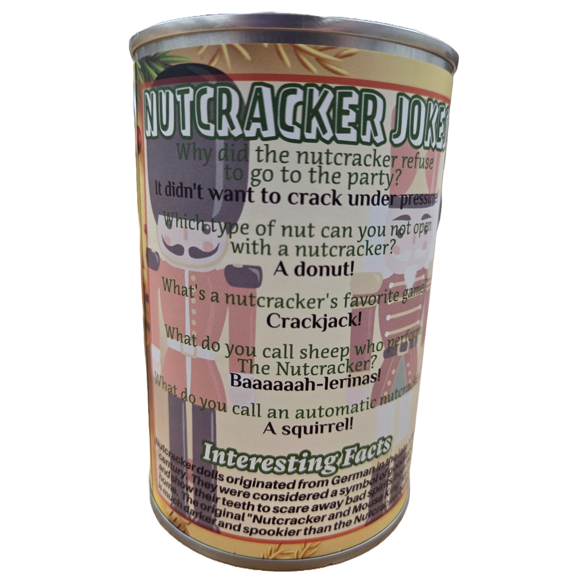 Canned Gifts - Wholesale Ornament - Cornelius the Canned Nutcracker - Christmas Plush in a Can1