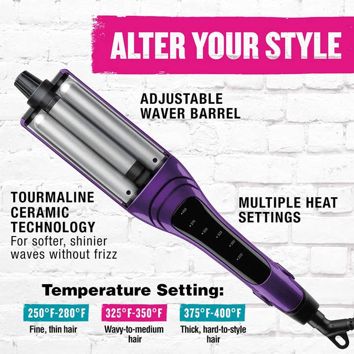 iTech361 - Wholesale Curling Iron/Wand - Bed Head A Wave We Go Tourmaline Ceramic Adjustable Waver
