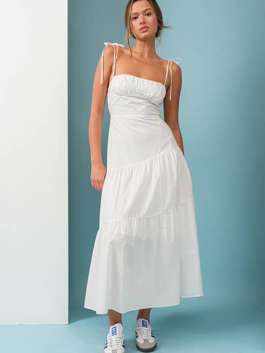 PD17392 - Kinsley Smocked Back Tiered Midi Dress for wholesale by Papermoon