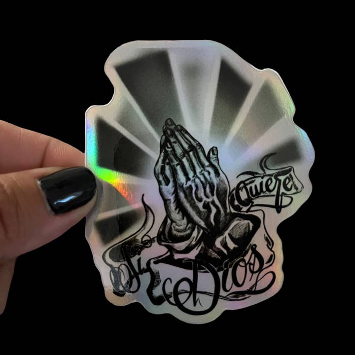 I Will Cut You Creations - Wholesale Sticker - Si Dios Quiere Vinyl Sticker (Holographic)