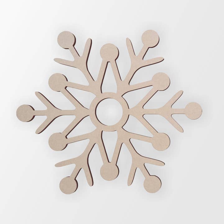 Fiocco di neve in legno con inizio al centro, intaglio, decorazione per la casa per la vendita all'ingrosso da parte di Jess and Jessica
