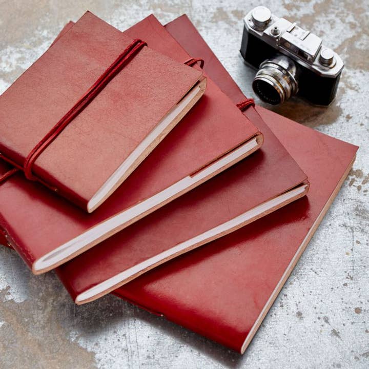 The Paper High Gift Company Limited - Wholesale Photo Album - Handmade Distressed Plain leather Photo Album - Extra Large