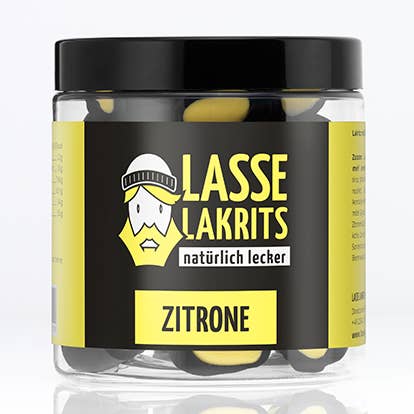 Dåse lakrids citron for engroshandel hos LASSE LAKRITS - natürlich lecker