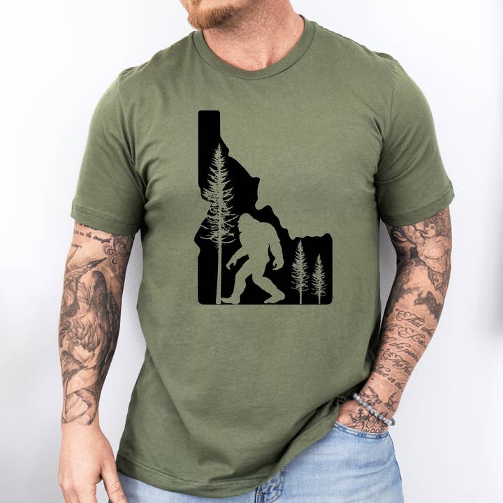 208 Tees - Wholesale Screen Printed T-Shirt - Men's - Idaho Bigfoot TShirt *Unisex Fit* 271