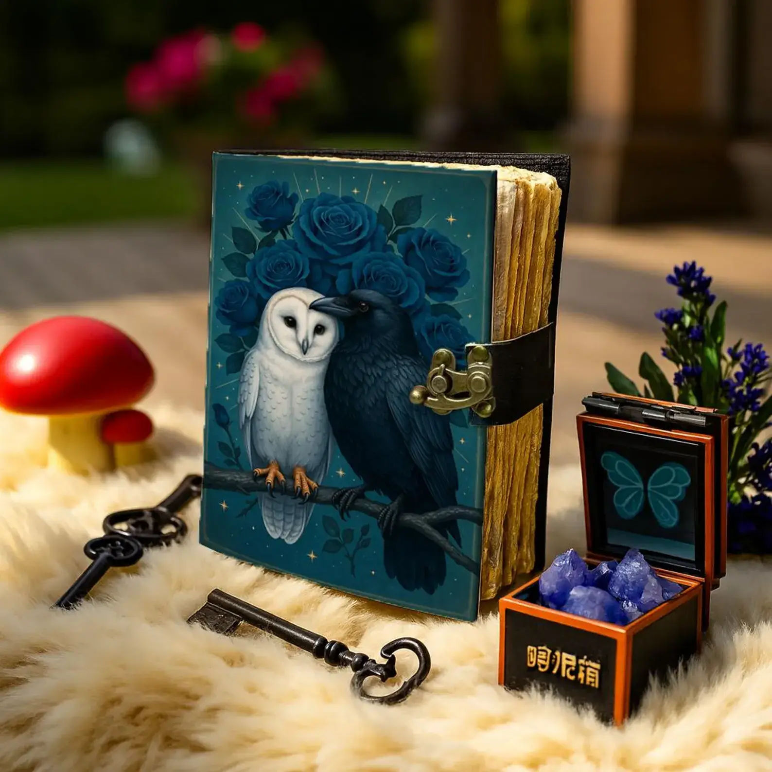 MNM HANDICRAFTS – wholesale Journal/diary – Owl and Raven Leather Journal – Handmade Grimoire Notebook 2