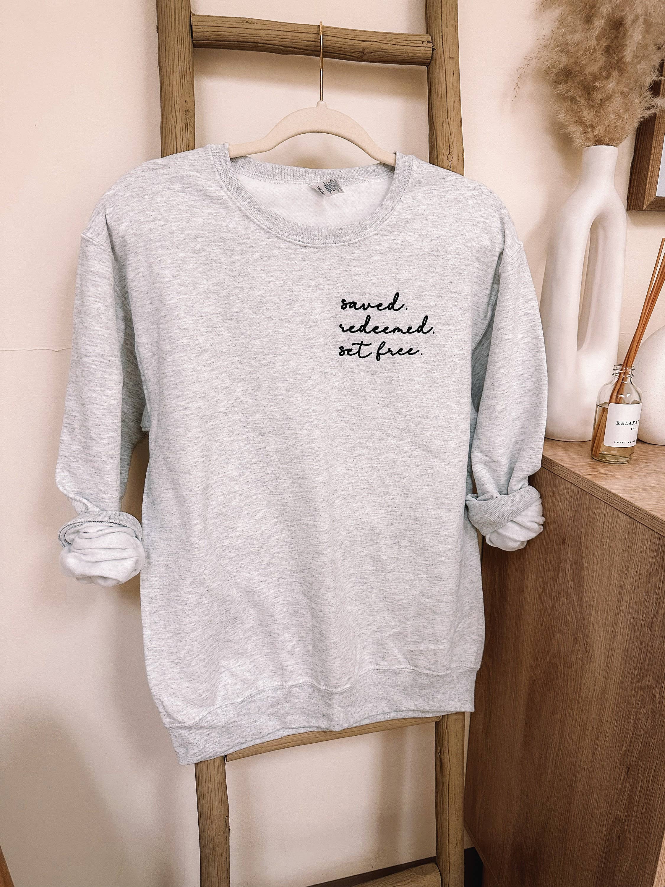 Honey Soul LLC - Wholesale Sweatshirt - Women's - Embroidered Saved. Redeemed. Set Free. Sweatshirt7