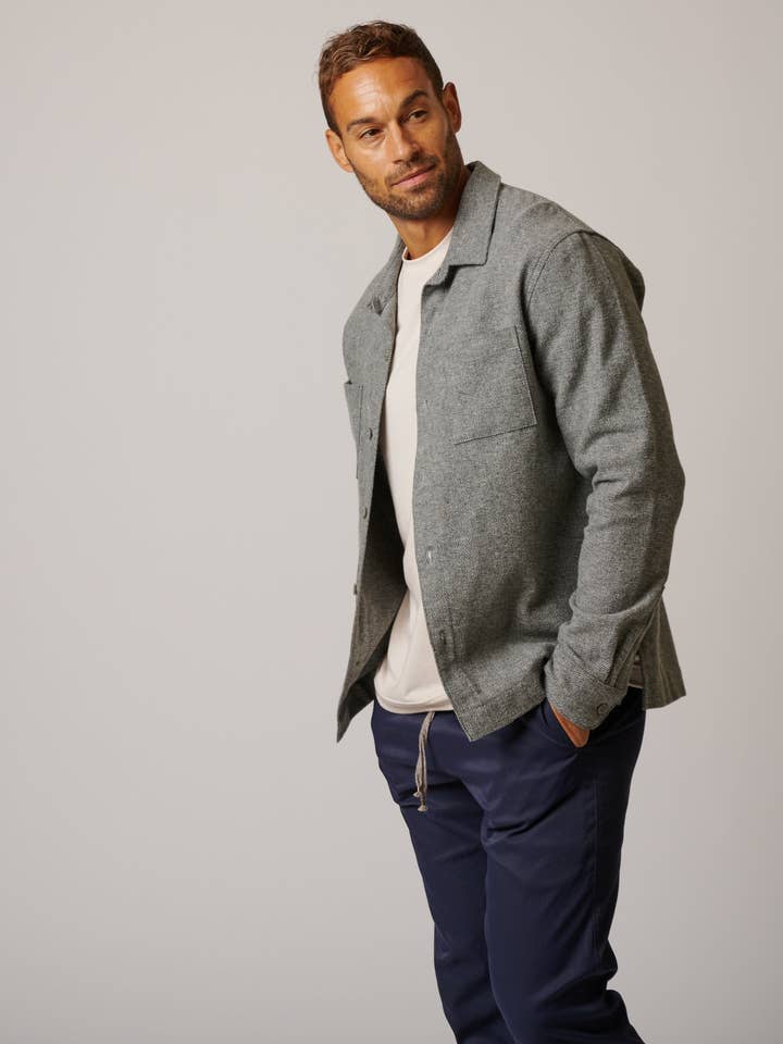 LEISURE LAB - Wholesale Button Down Shirt - Men's - COTTON TWEED LONG SLEEVE BUTTON UP27