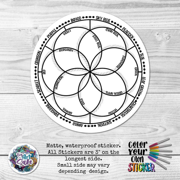 Color Wheel: Color Your Own Stickers for wholesale by For Art Sake Stickers