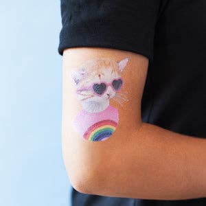 Tattly - Wholesale Temporary Tattoo - Rainbow Kitten Tattoo Pair3