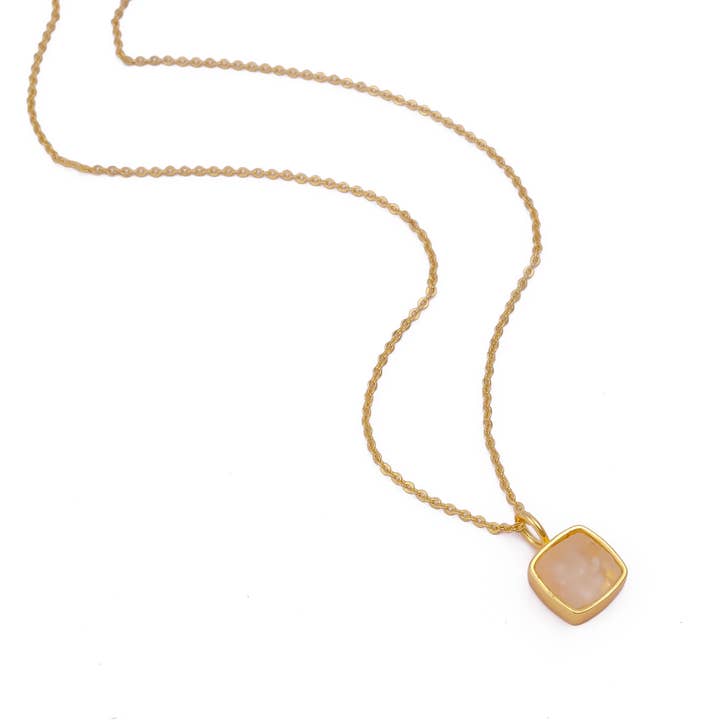 Collier en pierre de lune brute Collier pendentif pierre précieuse pierre de naissance pour la vente par El Joyero