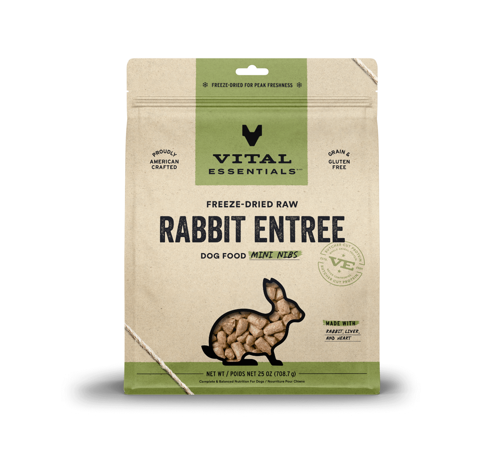 Pet Palette Distribution - Wholesale Pet Food - Dog - Vital Essentials Raw Rabbit FD Dog Food Mini Nibs 25 oz2