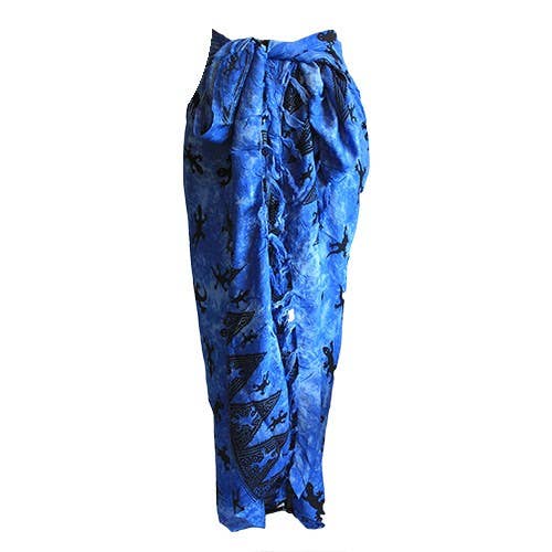 Bali Gecko Sarongs - Blue for wholesale by Ancient Wisdom