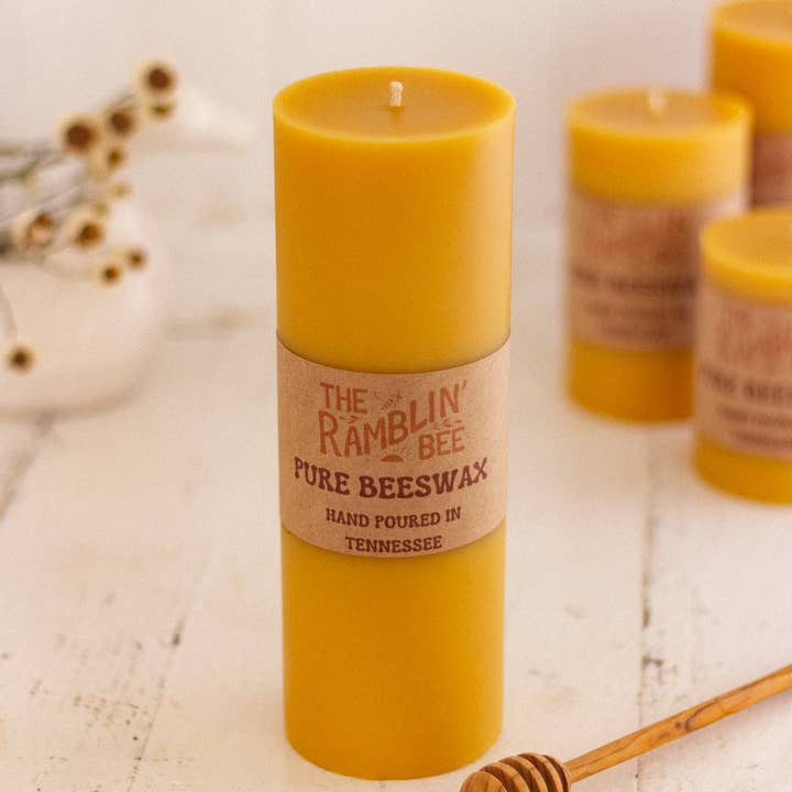 The Ramblin' Bee - Wholesale Pillar Candle - Beeswax Pillar Candle