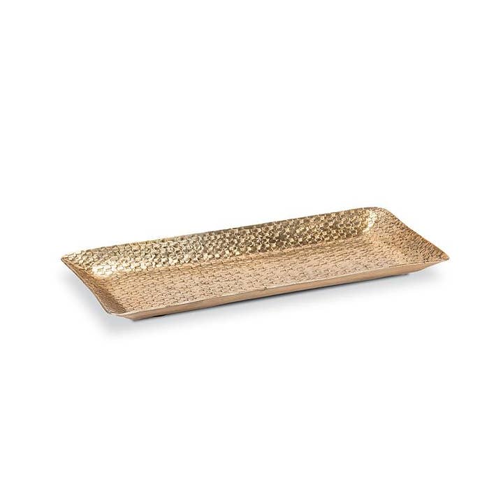 Abbott - Wholesale Decorative Tray - Small Rectangle Hammered Tray-Antique Gold-5x11"L