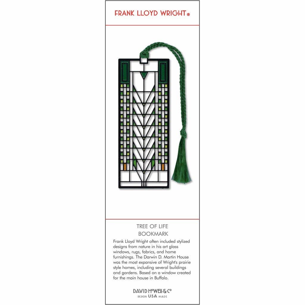 David Howell and Company - Wholesale Bookmark - Frank Lloyd Wright Tree Of Life Metal Bookmark, MADE in USA1