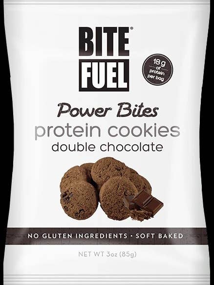 8 x doppelte Schokoladenprotein-Plätzchen für den Großhandel von Bite Fuel