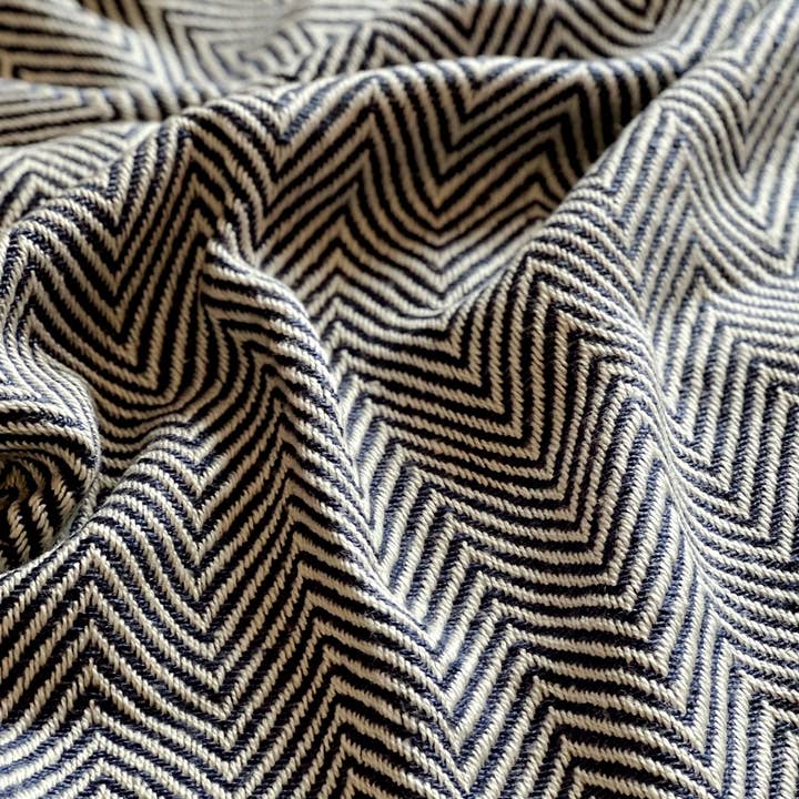 Eco Inner Living - Wholesale Throw Blanket - Navy Blue Herringbone Blanket1