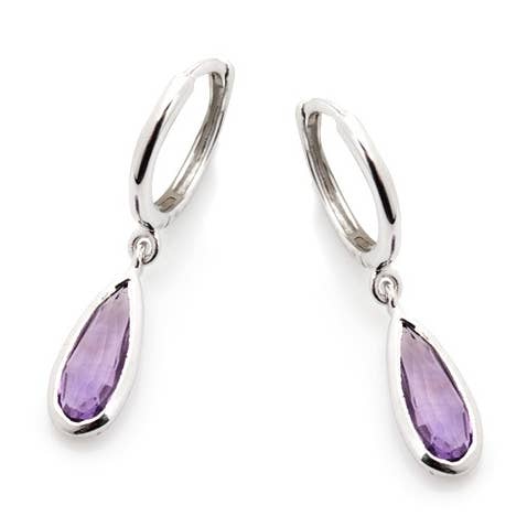 Naturlilla ametyst øreringe, sterlingsølv for engroshandel hos OPALOOK France