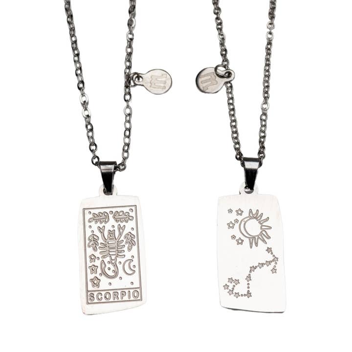 Down To Earth - Vente Colliers à pendentif - Carte de tarot Zodiac et collier d'astrologie21