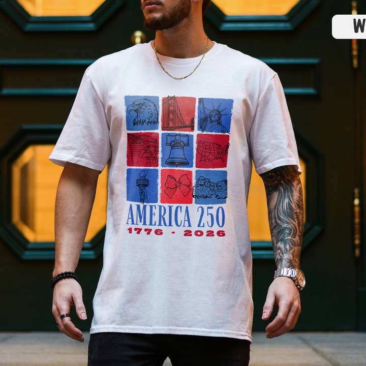 Commemorative 1776-2026 America 250th Heritage Icon Shirt for wholesale by Vivtrek