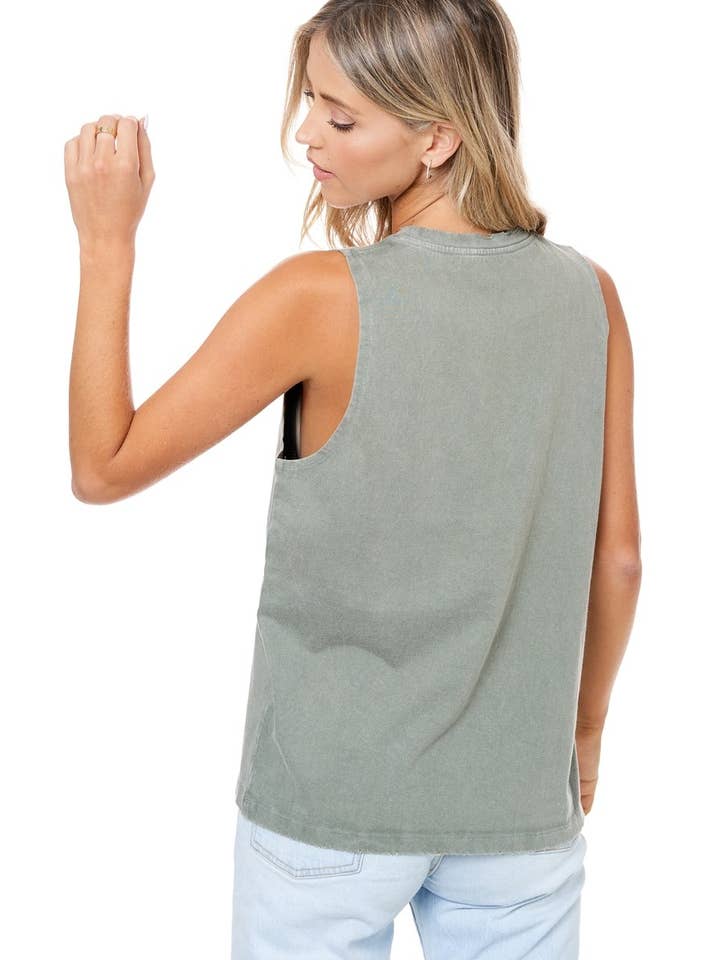 Zutter - Wholesale Tank Top - Women's - Roam Free Thunderbird Desert Graphic S/L Washed Tank