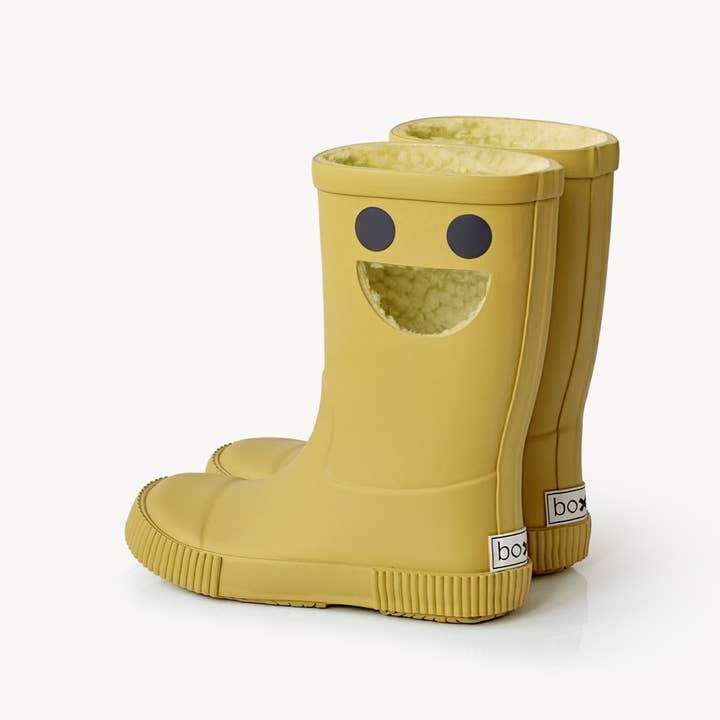 WISTITI Kids Rain Boots, Thermal, Eco Rubber - Mustard for wholesale by BOXBO
