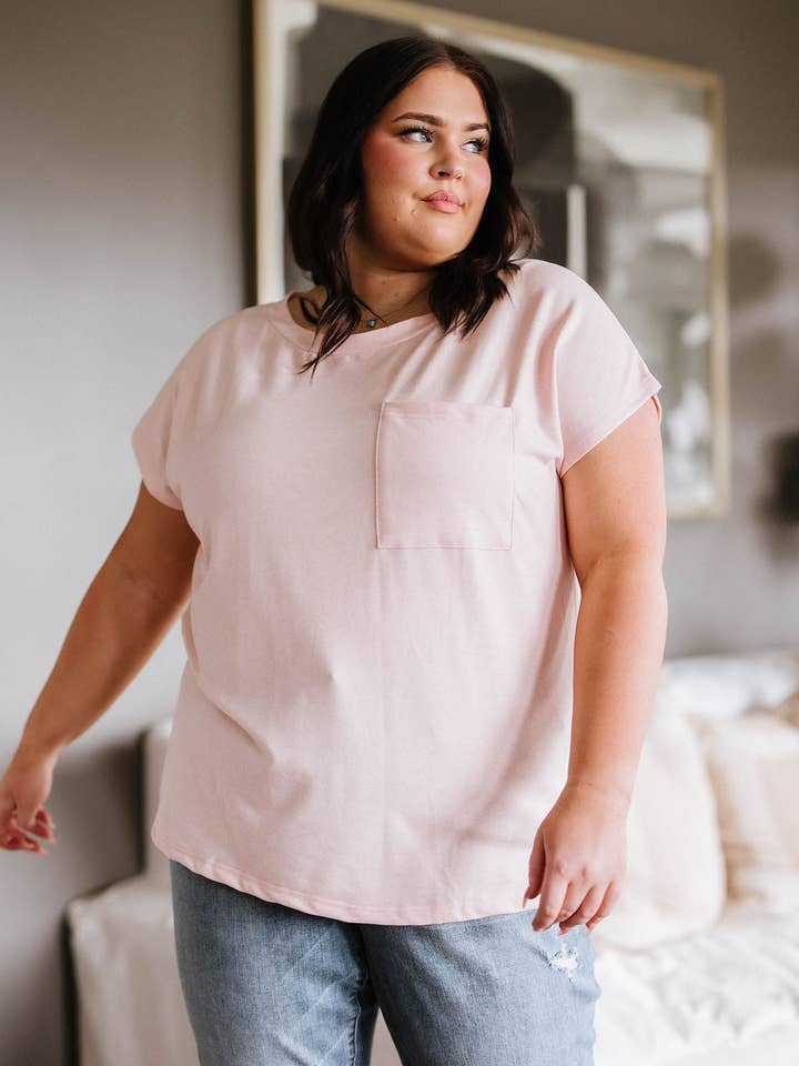 Little Bit Front Pocket Tee for wholesale by Avenue Wholesale