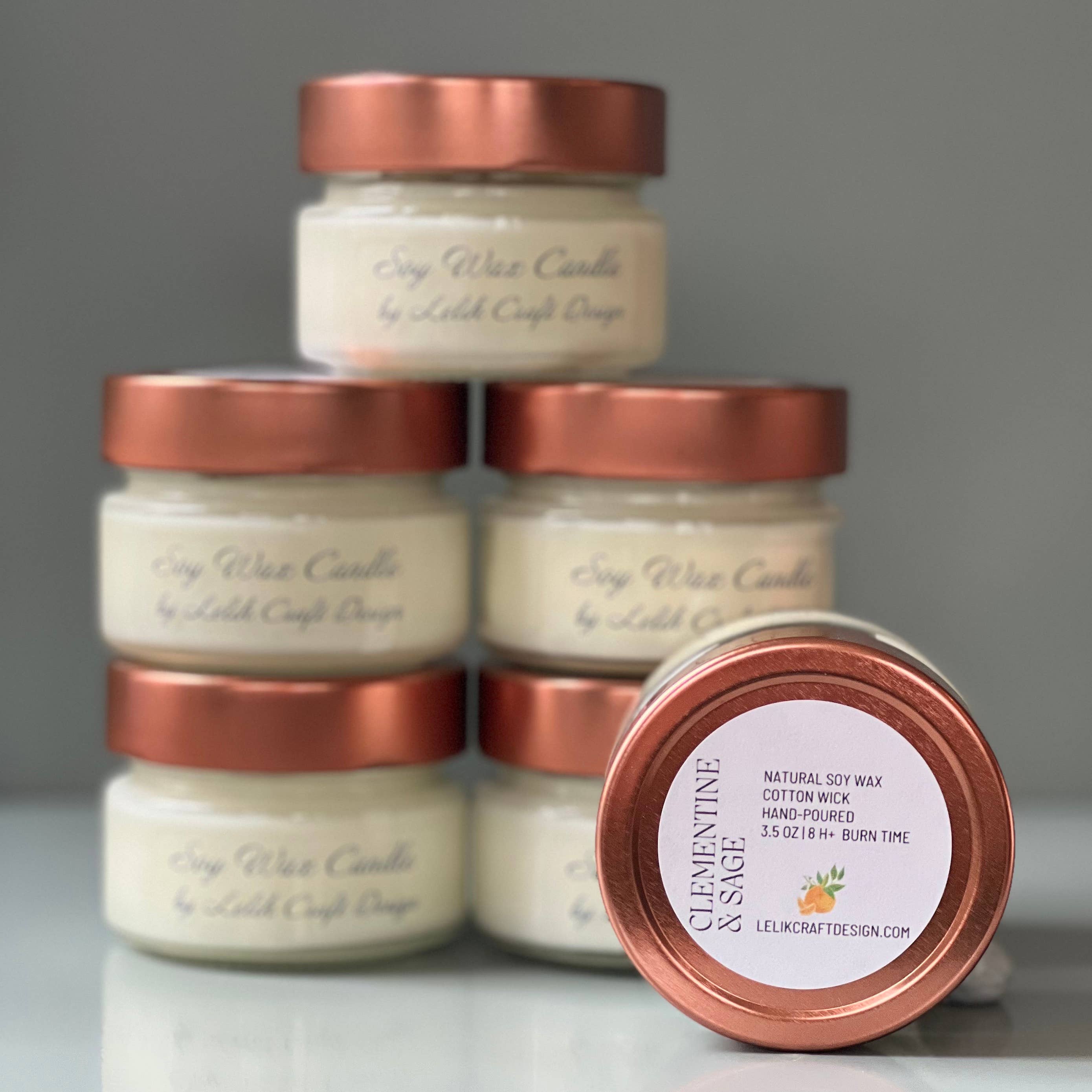 Lelik Craft Design - Wholesale Jar/Filled Candle - Soy Wax Scented Candle in Glass Jar: 8 oz and 3.5 oz1