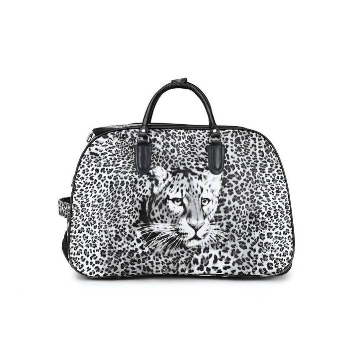 Papaya Fashion Ltd - Venta al por mayor Maletas - Maleta grande Holdall-512 ruedas con estampado de leopardo