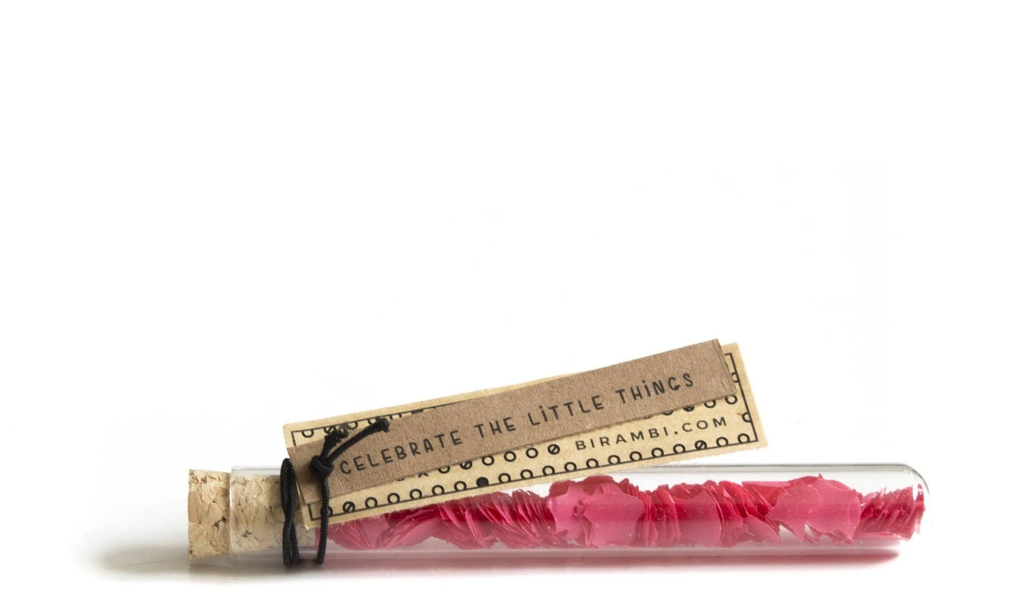 BIRAMBI - Vendita all'ingrosso Coriandoli - Biglietto con messaggio in bottiglia e coriandoli rosa1
