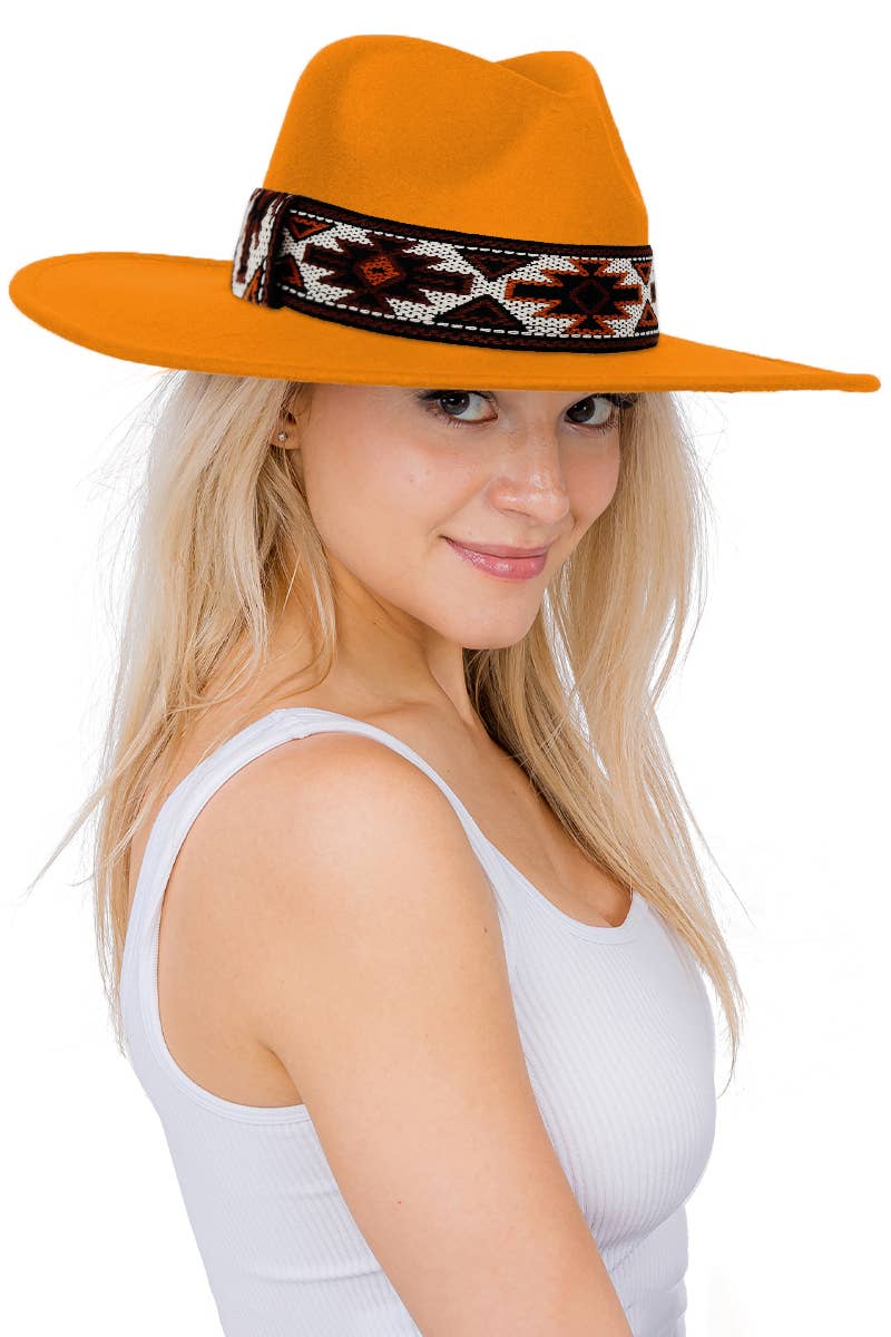 Cap Zone – Fedora - Mulher por atacado – Chapéu Rancher de Feltro Largo Navajo Rust Baja10