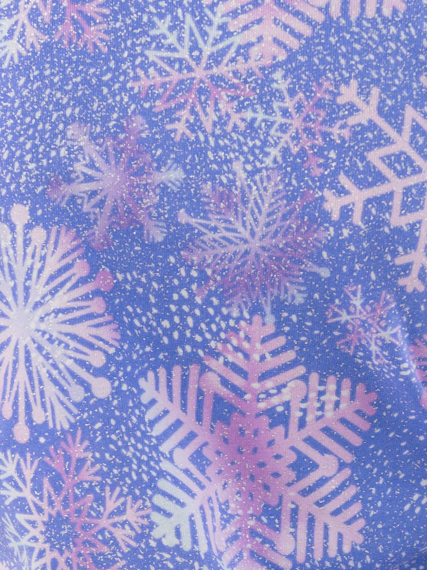 Blue SoftSnooze™ Girls Cotton Modal Shimmer Snowflakes Ruffle Long Sleeve Pajama Set for wholesale on Faire8