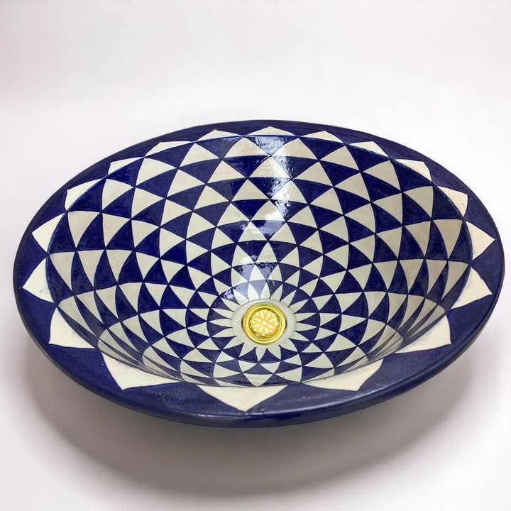 Moroccan Sink - Wholesale Bathroom Accessory Set - Round Washbasin Hand Painted Bathroom & Kitchen Sink4
