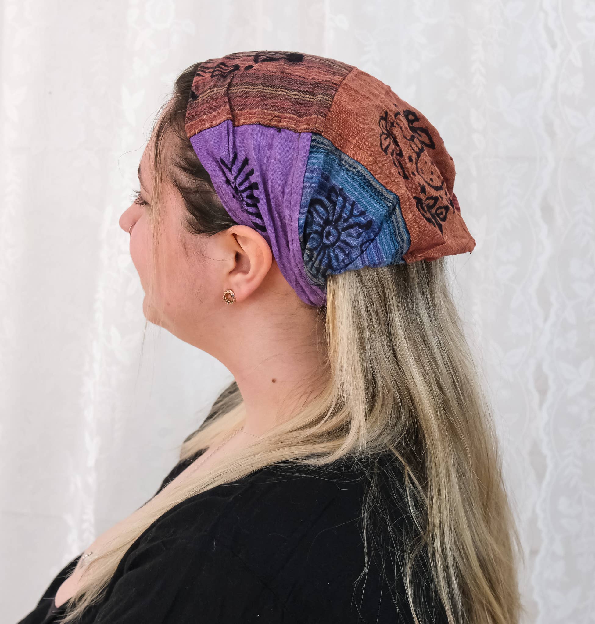 Karma Nepal Crafts - Wholesale Fashion Headband - Women's - Cotton Patch Unisex Block Print Head Band5