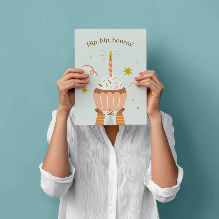 Mimosa Design - Wholesale Birthday Card - Giant Card Hip Hip Hooray! Large greeting card1