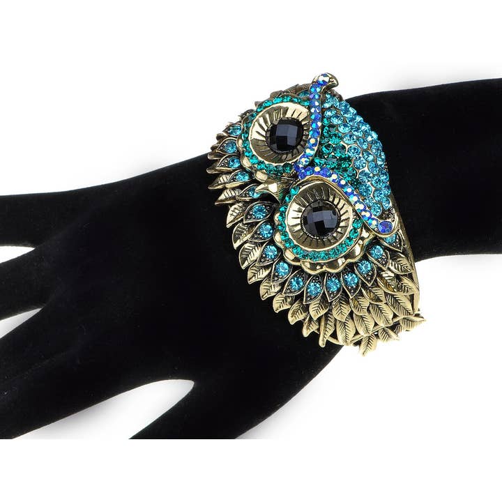 AK Brand - Vendita all'ingrosso Bracciale a polsino - Bracciale rigido antico con gufo