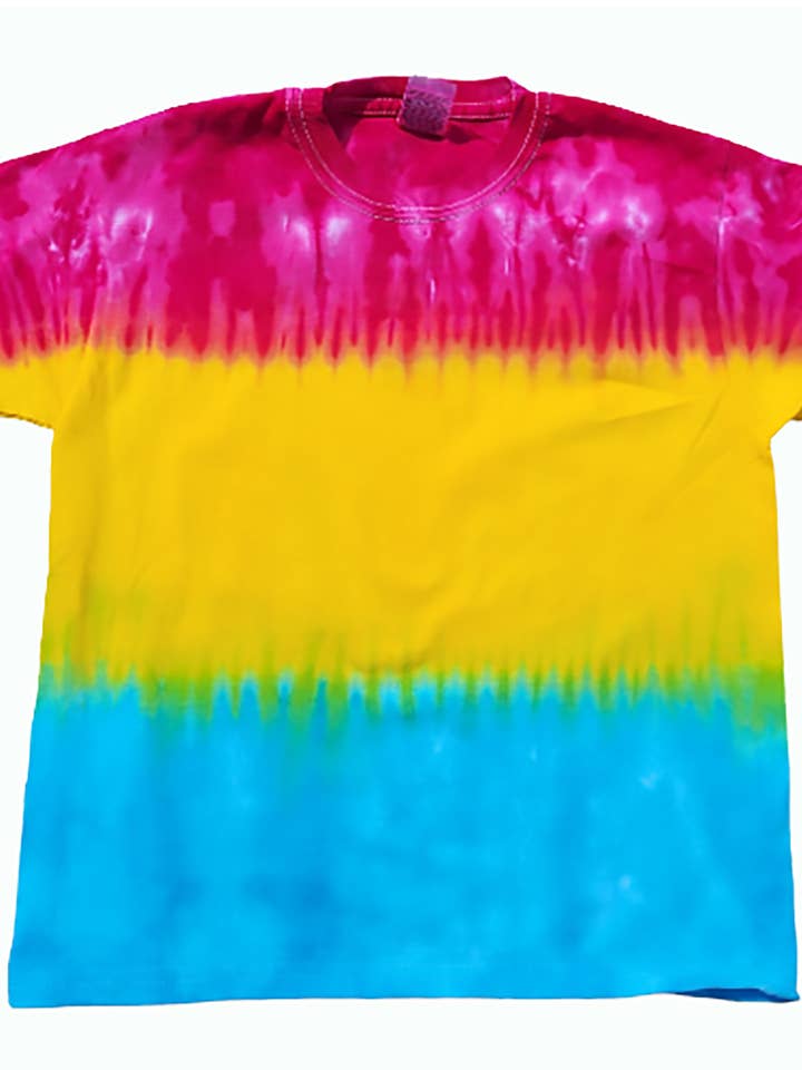 Maglietta Tie Dye Pansexual - Abbigliamento Artigianale per Eventi Pride per la vendita all'ingrosso da parte di VeEco Gifts