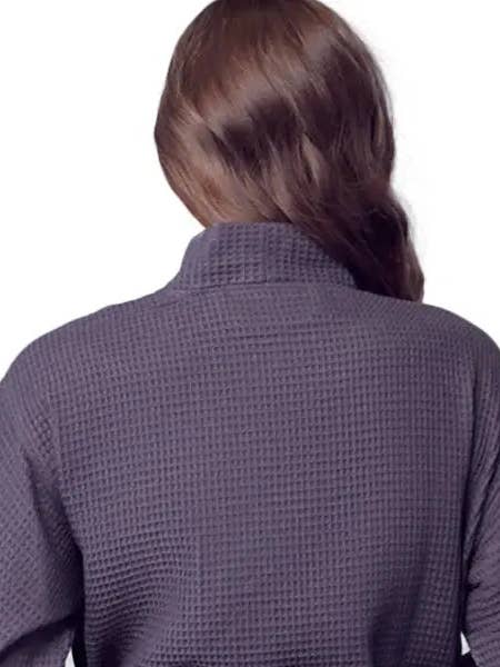 Lotus Linen - Wholesale Robe – Women's - Knee-Length Waffle Robe for Women16