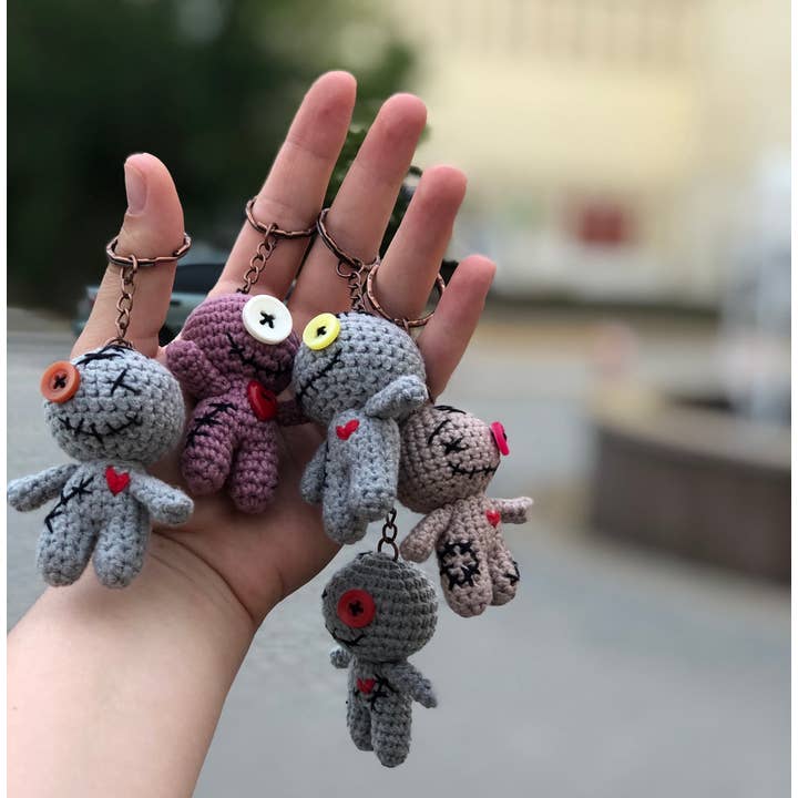 TOMOPOD LLC - Wholesale Keychain - Women's - Cute Voodoo Doll Crochet, Tiny Voodoo Doll Amigurumi