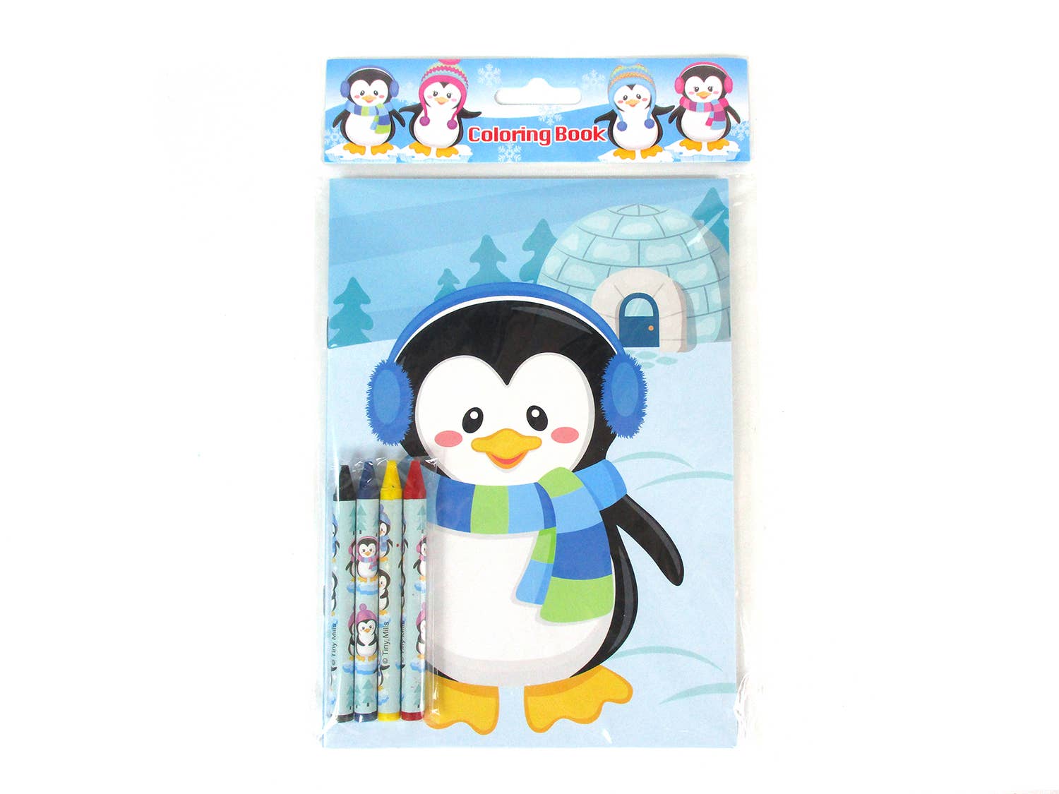 Tiny Mills - Wholesale Coloring & Activity Book - Kids & Baby - Penguin Coloring Book Set with Crayons Party Favor7