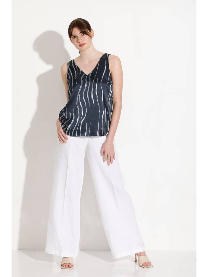 Tidløse Sands Avalon - Trykt silke ærmeløs top - Australian Made for engroshandel på Faire2