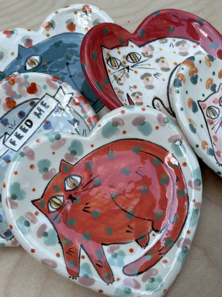 Ceramic Heart Kitty Dish in 4 sizes for wholesale by By Bianca Rae