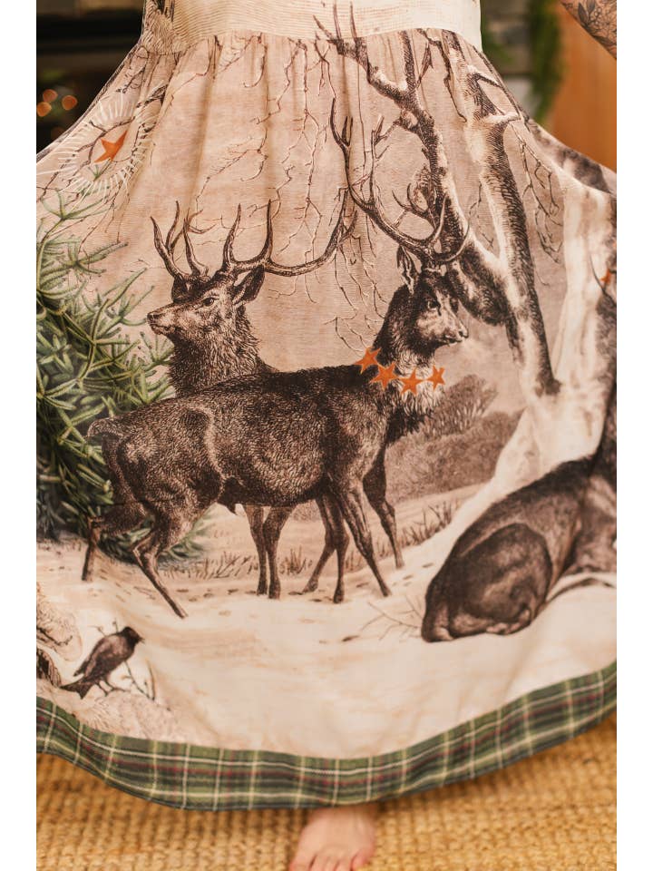 Market of Stars (USA) - Wholesale Dress - Women's - Winter Wish Bohéme Long Maxi Slip Dress w/ Christmas Deer12