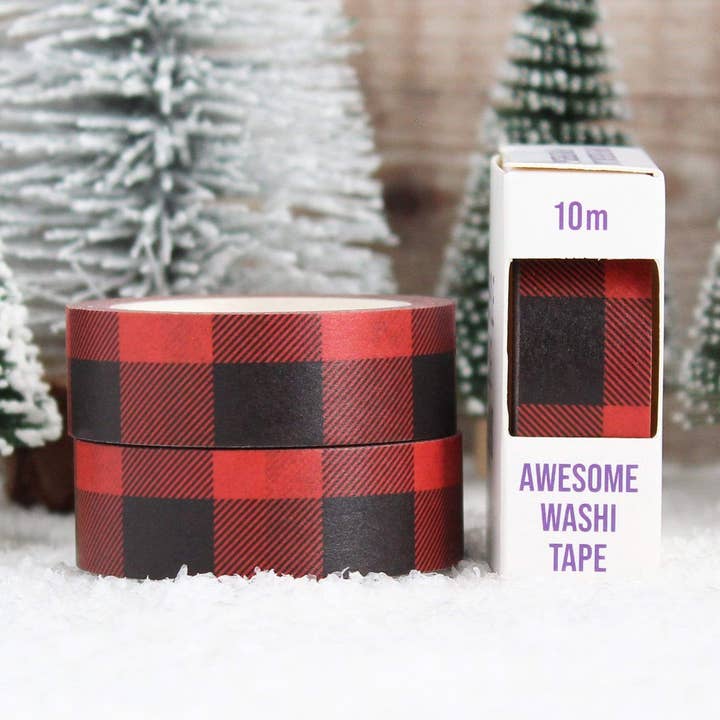 Red Check Washi Tape for wholesale by Purple Tree Designs