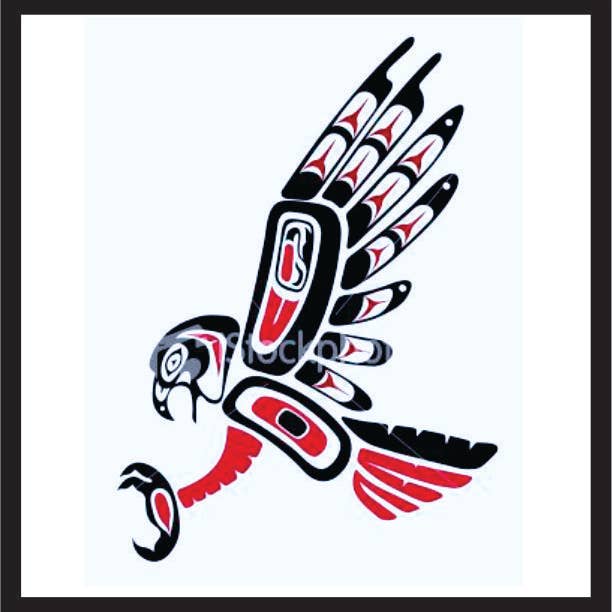 BMS BIZ - Wholesale Patch - 3 Inch Cloth Patch Totem Pole Art Red Tail Hawk Native